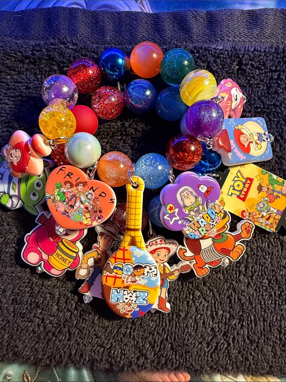 Toy Story- Charm Bracelet with Colorful Beads - Toy Story & Friend